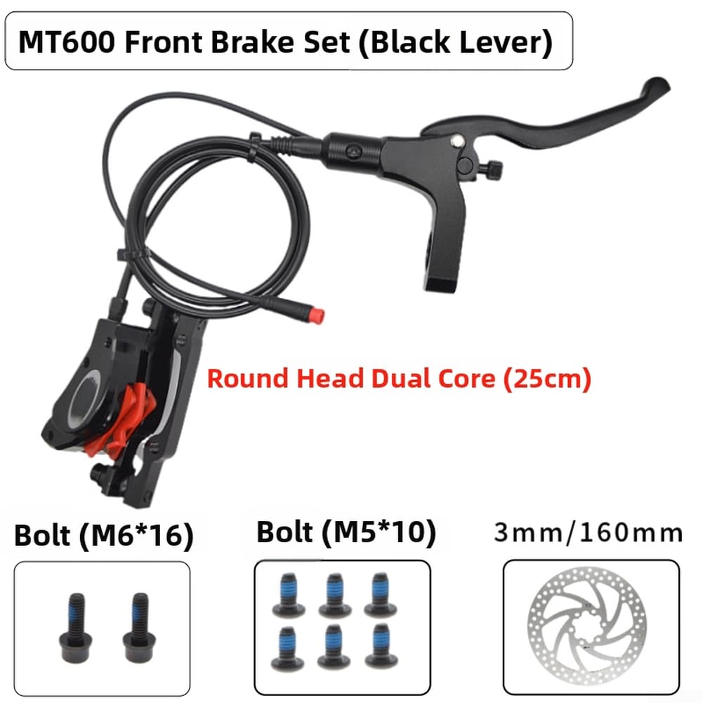 Kit de frein à disque hydraulique pour vélo électrique, étriers à double piston avec disques de 160 mm et câble à 2 broches, pour vélos électriques pliants et trottinettes (frein arrière uniquement)
