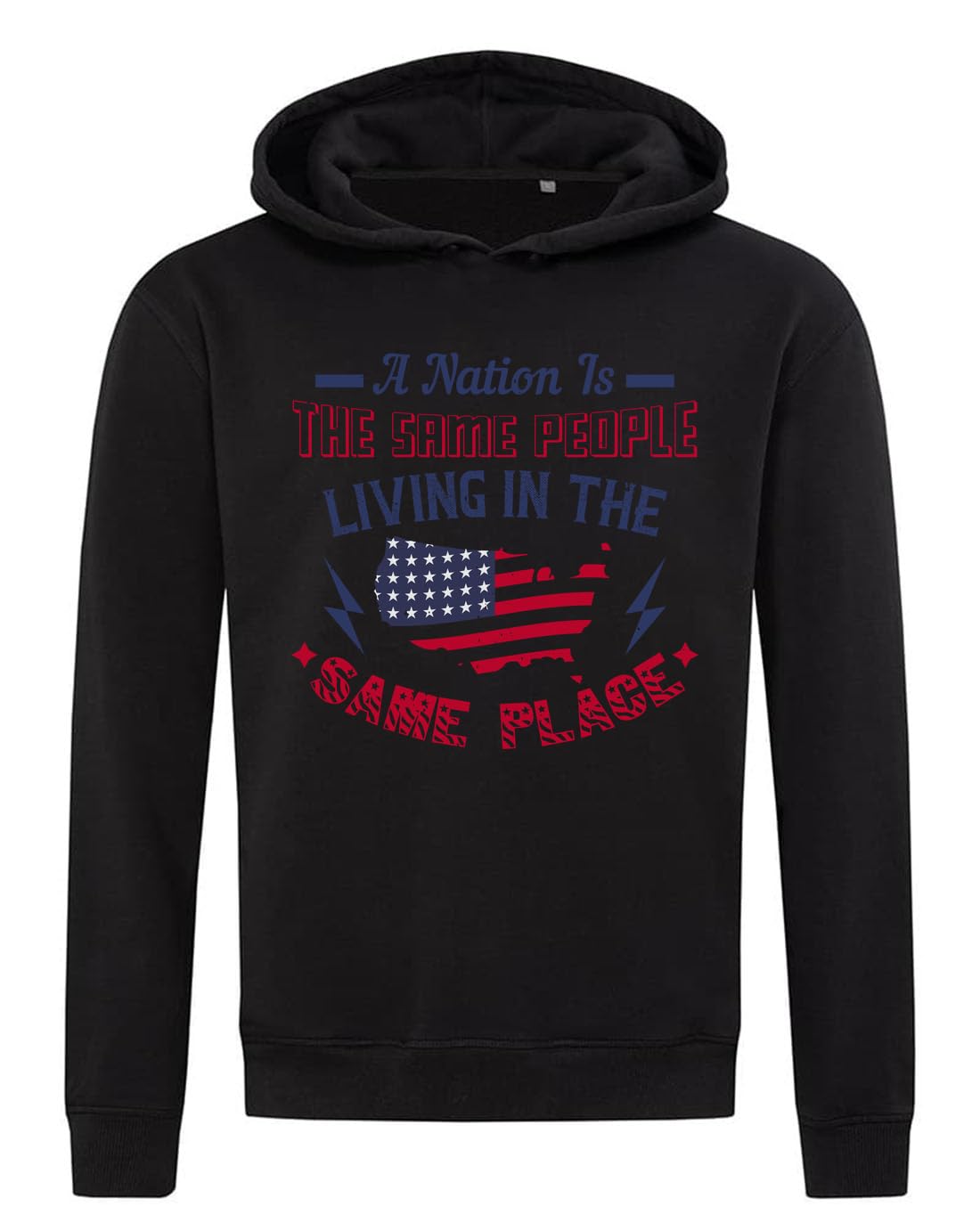 A nation is the same people living in the same place bluza z kapturem bluza z kapturem mieszanka bawełny czarna