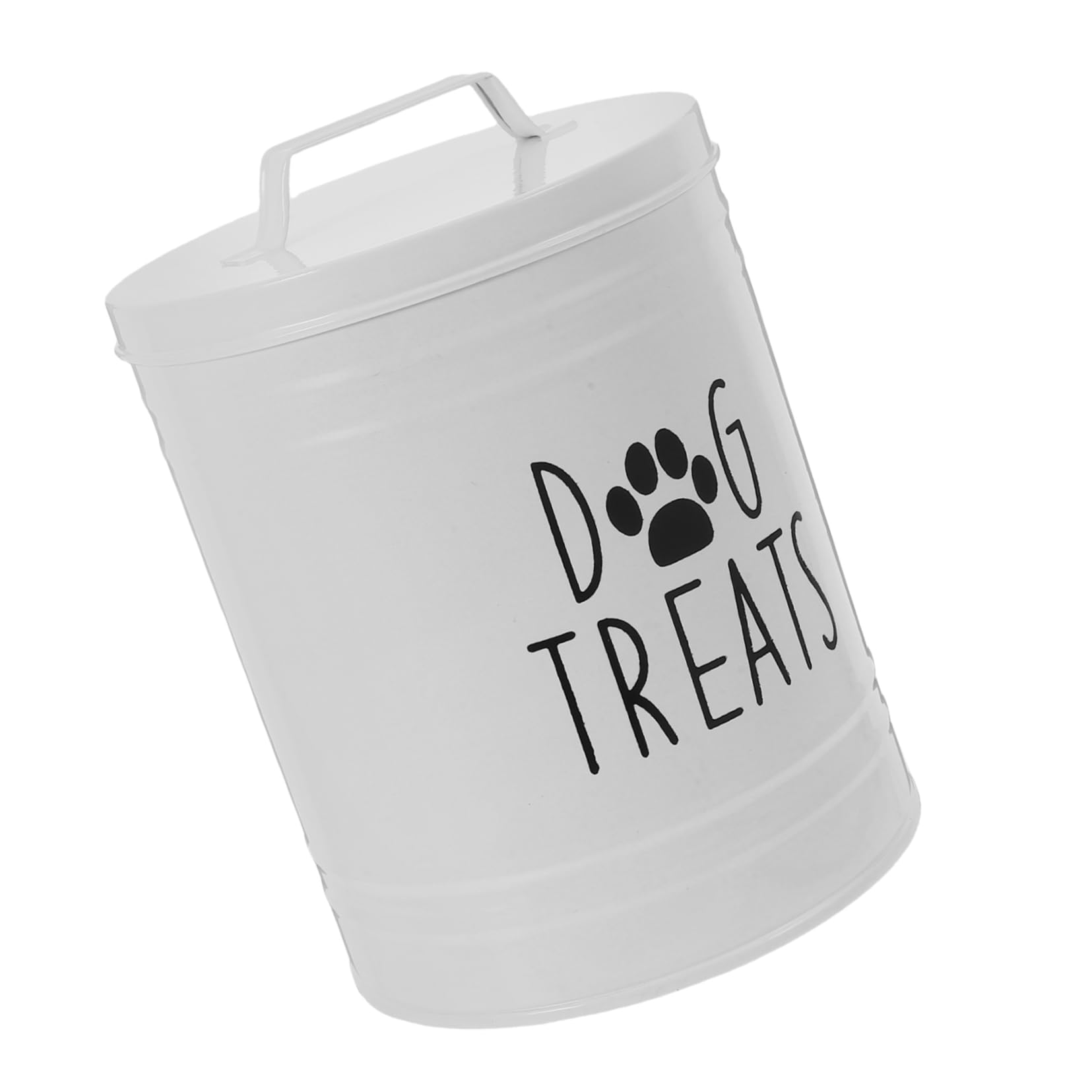 BRIGHTFUFU Airtight Dog Food Storage Container Farmhouse Style Metal Canister for Pet Treats Iron Design for Kitchen Counter Keeps Food Fresh and Securely Stored