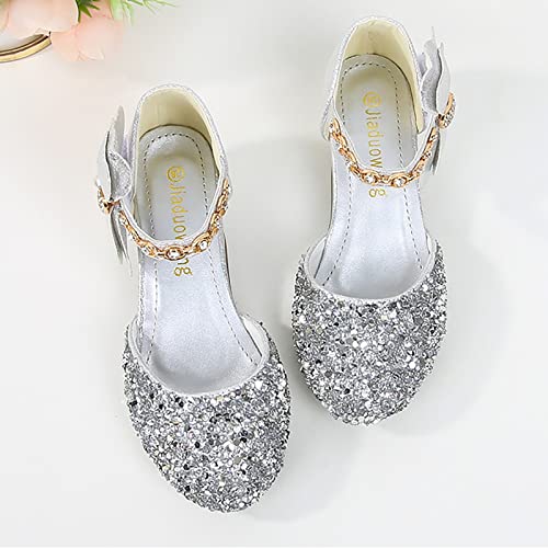 Girls Glitter Dress Shoes Mary Jane Flats Low Heels Flower Girls Bridesmaid Wedding Party Sequins Uniform Sandals4