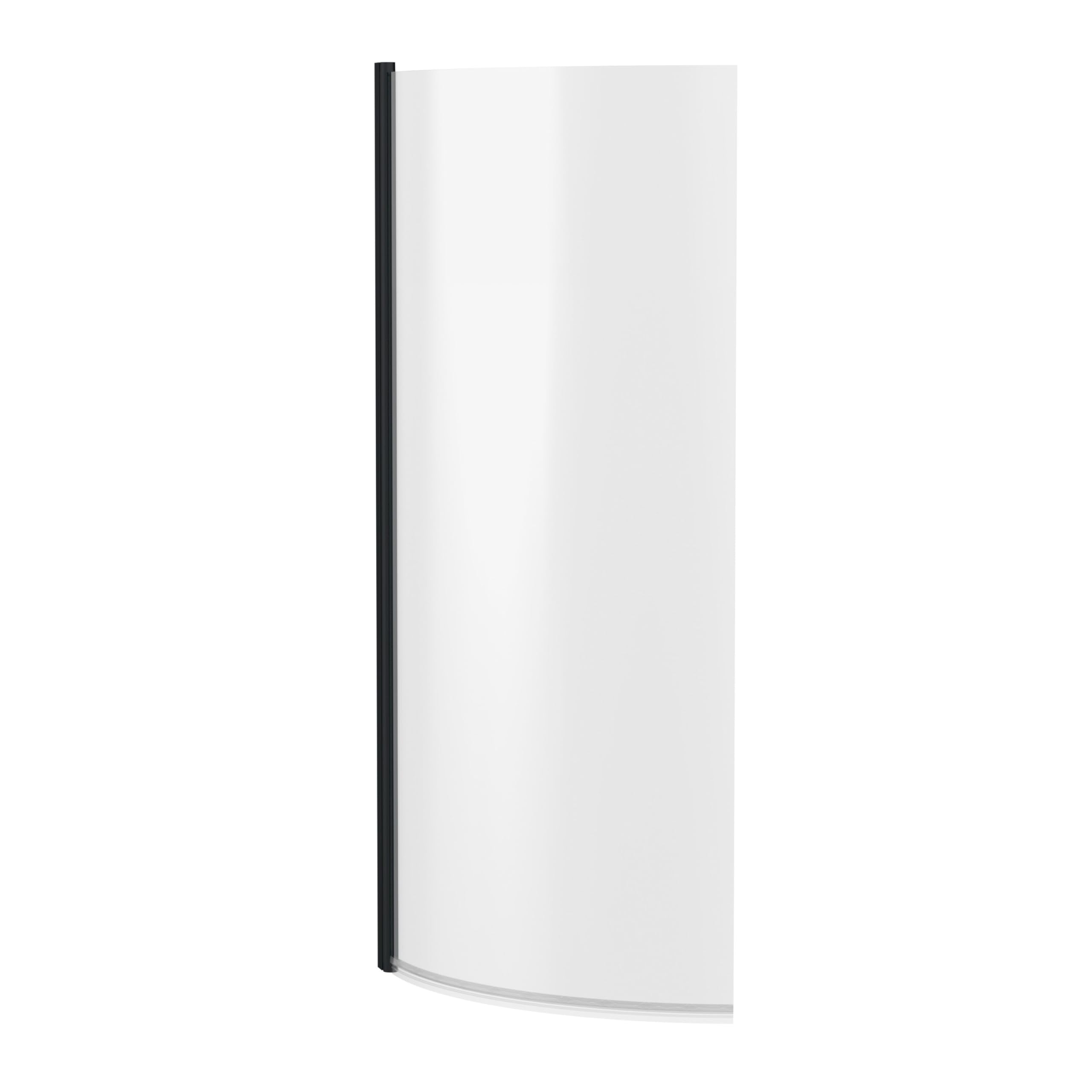 Balterley Black 715 X 1430Mm P-Shaped Bath Shower Screen, Shower Screens For Baths, 6Mm Toughened Safety Bath Door Screen, 180° Pivot Reversible Door Screens For P-Shaped Baths (Black)