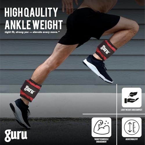 Image of GURU Ankle Weights Pack of 2 Pieces, Wrist Strap For Gym Ankle Weight Cuff For Men & Women For Training, Workout