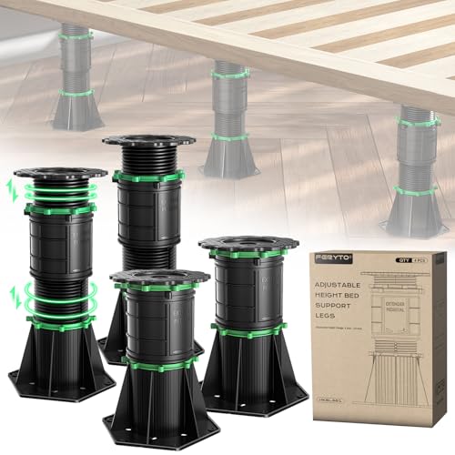 Adjustabl Bed Support Legs - 4 Pcs 4.33-13inch Bed Frame Support Legs for Bed Frame Bed Center Slat Heavy Load Bearing 5500LB,Bed Support Reinforcement Parts Bed Slats Support Leg Bed Replacement Legs