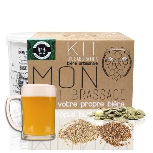 Kit Brassage 5 litres, IPA India Pale Ale style - Idée Cadeau Original - kit réutilisable - malts + houblons 100% qualité