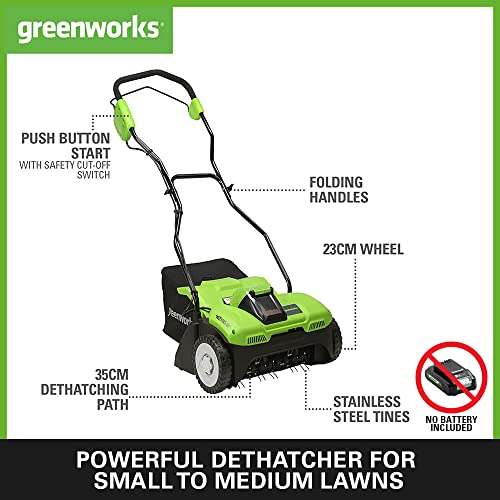 Akku Vertikutierer Greenworks G40DT35 für Rasenpflege