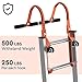 2 Pack Ladder Roof Hook with Wheel RAYDOTOL Heavy Duty Steel Ladder Stabilizer Roof Ridge Extension with Rubber Grip T-Bar 500 lbs Load Bearing Ladder Hook (Orange)