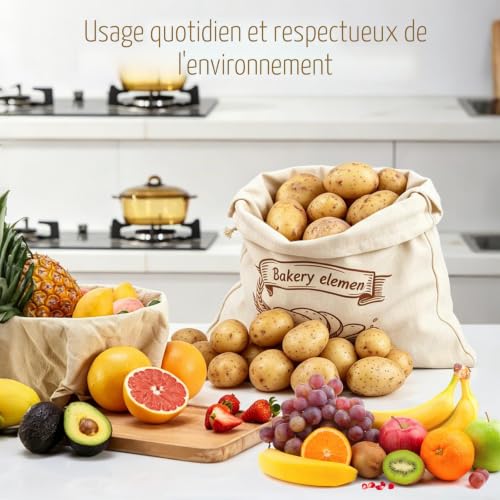 2 Pcs Sac à pain cire d'abeille 45x35cm double TPU conservation prolongée – vue 6