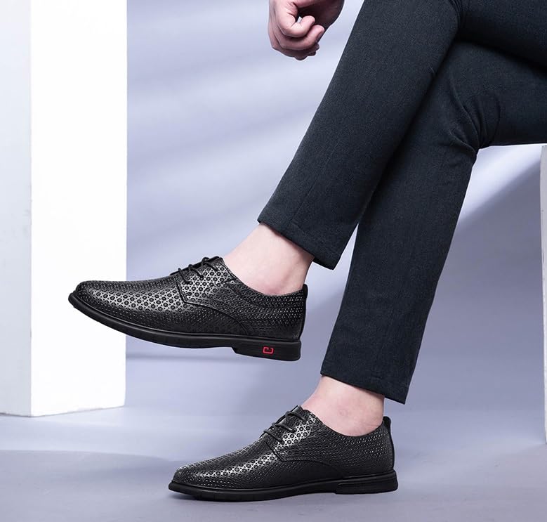 Men's Platform Oxford Shoes Fashion Classic Carved Lace Up Leather Low Heels Dress Shoes Casual Work Office Comfortable Business Shoes for Men3