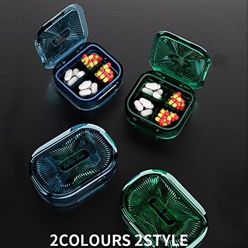 Medicijntablettenbox, groene pillendoos, kleine tablettenbox, vakken, pillendoosje, medicijndoseerder, kunststof medicijnbox, voor reizen en dagelijks gebruik (6 cellen) - Afbeelding 5