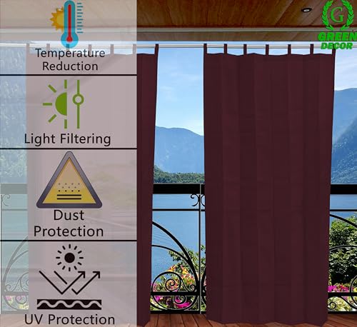 Image of HDPE Fabric 85-90% Sun Blockage & UV Protection Detachable Tab Top Balcony & Outdoor Curtains Temperature Reducing for Window&Door Curtains(Burgundy Color 4.5X9 Feet) 1 Piece