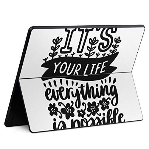 igsticker Surface Pro X 専用スキンシール サーフェス プロ エックス ノートブック ノートパソコン カバー ケース フィルム ステッカー アクセサリー 保護 016490 英語 モノクロ 英文