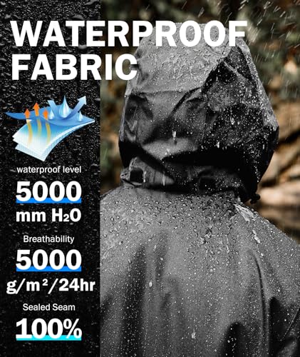 SWISSWELL Men\'s Rain Suits High Visibility Reflective Motorcycle Rain Gear Waterproof Breathable Jacket and Pants Black Large