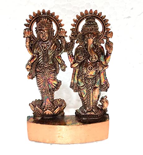Ganga Nautical Metal Laxmi Ganesh Murti Standard brązowy ok. 7 x 10 cm