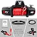 X-BULL Winch-10000 lb. Load Capacity Electric Winch Kit -12V Synthetic Rope Winch,Waterproof IP67 Electric Winch with Hawse Fairlead, with Wireless Handheld Remote and Corded Control Recovery