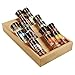 Kurtzy Porta Spezie Legno Bamboo a 3 Livelli - Porta Spezie Salvaspazio Inclinato per Armadietti e Cassetti - Portaspezie Bambu per Sali, Vitamine e Porta Tisane in Legno