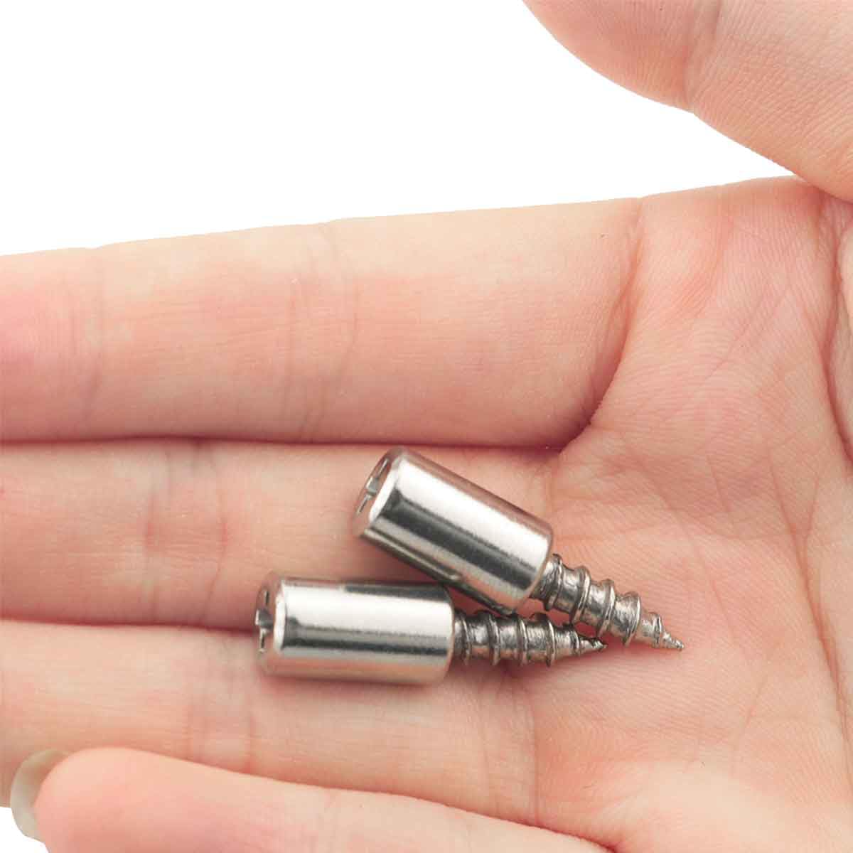 30PCS Cabinet Self Tapping Screws with Anti Slip Sleeve One Piece Self Tapping Screws Laminate Bracket No Punching Tool Fixing Clothes and Shoes Cabinet Board Pins for Bookshelf Furniture