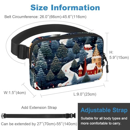 Riñonera de alce navideño grande con correa ajustable multicolor 3