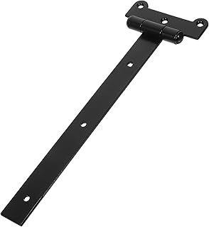 Heavy Duty Black T Hinge with Bearing Slot, Self-Closing Door Hinge for Wooden Gates, Cabinets, Sheds and Barn Doors, 300mm X 4mm,
