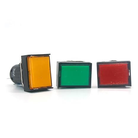 16mm Rectangular Power Push Button Switch With Lamp LA16-J-11D Self Reset Momentary Latching Fixed Lock 5 Pins LA16-J-11S Reset Momentary Latching(White,Latching 12V)