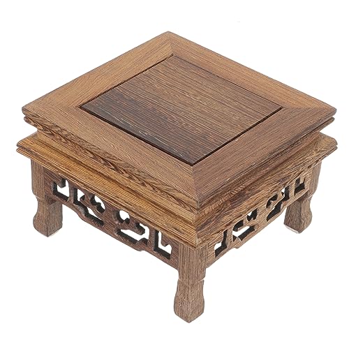 SUPVOX Maceta Cuadrada Soporte de Cristal decoración de Oficina Plantas de Interior decoración del hogar Soporte de Planta de Madera Estatua de Buda Mesa de café fotografía Decorar Base