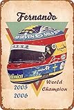 Fernando Alonso helmet Retro Poster Tin Sign Cafe bar Home Wall Art Decoration Retro Metal Tin Sign 8"x12"