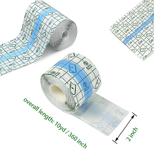 Image of Tattoo Aftercare Bandage Roll 2 inch x 10 Yard - Waterproof Transparent Film for Tattoo Initial Healing and Skin Repair Adhesive Tattoos Supply Wrap