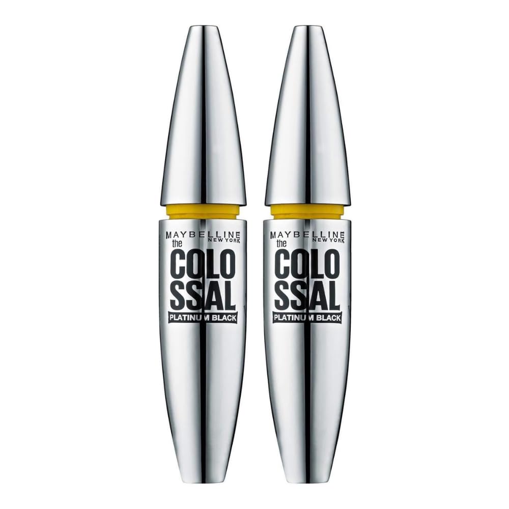 2 x Maybelline The Colossal Platinum Black Mascara - 03 Platinum Black