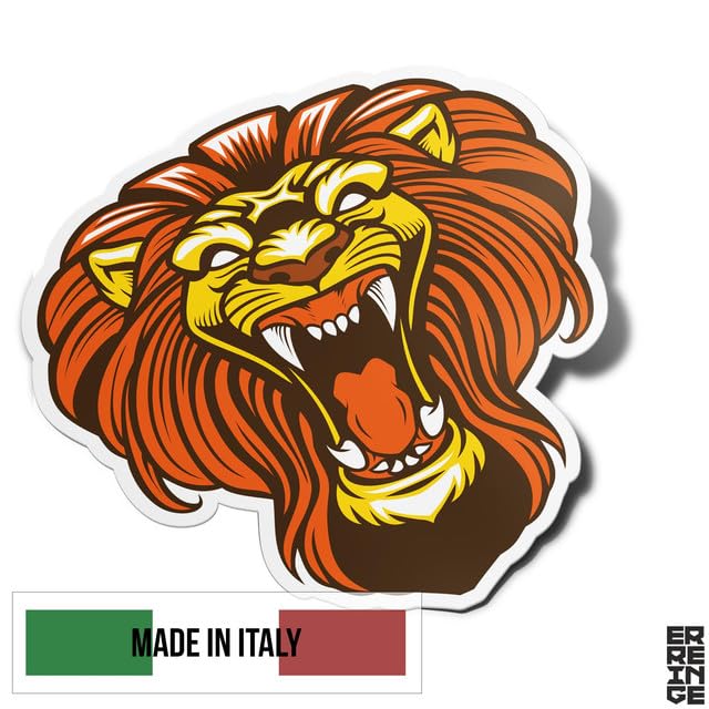 Adesivo Sagomato LEONE 50 Cm – Sticker PVC Per Auto, Moto, Casco, Laptop – Resistente UV E Acqua – Stampa Ecosolvent