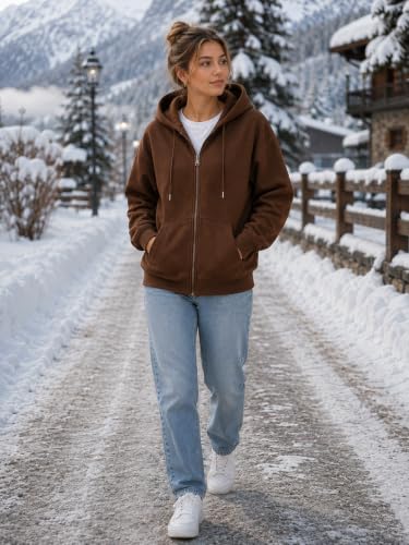 Image of NETCLICK Women's Cotton Fleece Full-Zip Hooded Sweatshirt