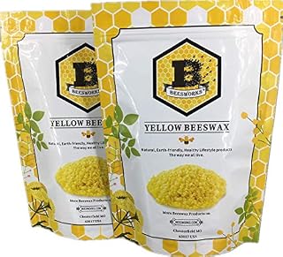 Beesworks Yellow Beeswax Pellets 2lb-Pack of (2) 1lb Packages - Cosmetic Grade