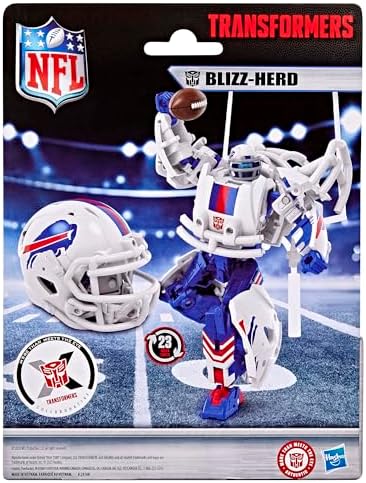 Transformers NFL Buffalo Bills Blizz-Herd, 5.5-Inch Robot Action Figure Changes to Helmet, Collectible Football Toys, 8+ — view 5