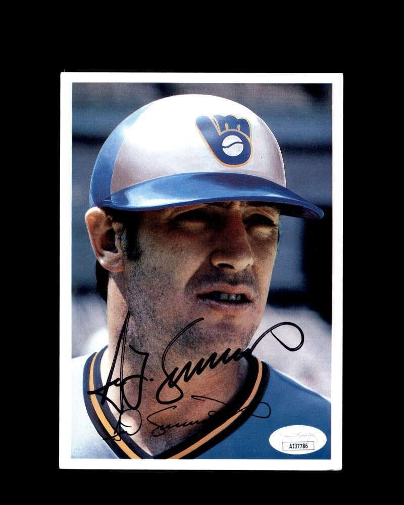 Ted Simmons JSA Coa Signed 1981 Topps Super Autograph - Baseball Slabbed Autographed Cards