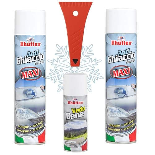 youth care Terra Ricambi 2X Spray Antighiaccio No Frost Maxi 400ml + Vedo Bene Antiappannante + Raschiaghiaccio | Scioglie Ghiaccio, Protegge e Pulisce Vetri, Anti Condensa – Kit Invernale Auto.