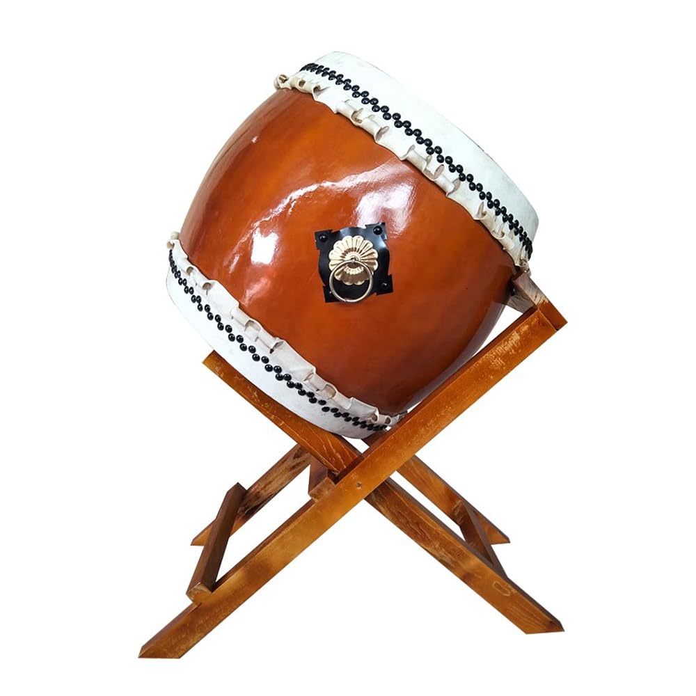 Orange Japanische Geistertrommel, Gekräuselte Randtrommeln Mit Stand, Festival Percussion Instrument, Laute Stimme,40CM