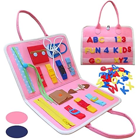 CRAFTiDA Busy Board for Toddlers Montessori Toys Activity Board Educational Developmental Sensory Board Fine Motor Skills and Basic Skills Cover