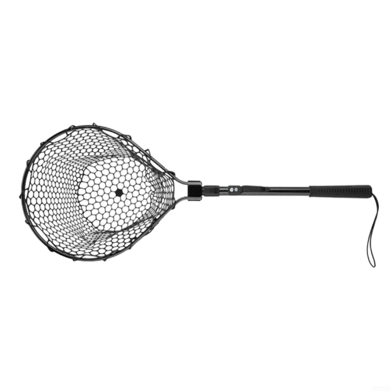 Rete pieghevole retino con maglia in silicone, impugnatura antiscivolo, portata fino a 6,3 kg, per la pesca, gancio per il fissaggio