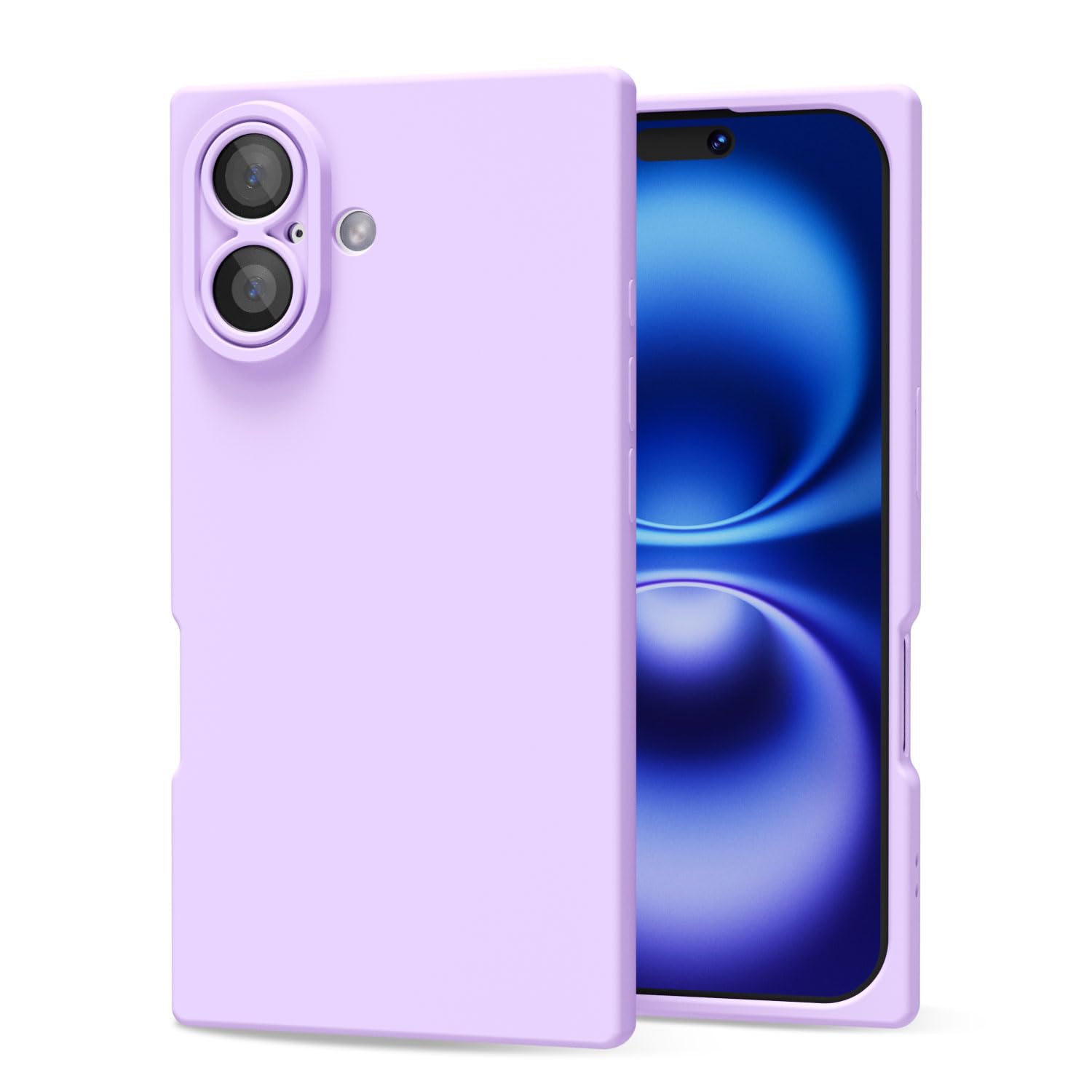 oakxco for iPhone 16 Case Silicone Rectangle Edge Corner, Y2k Soft Rubber Gel Cute Phone Case for Women, Girly Aesthetic Trendy Unique Design with