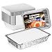 Rectangular 1.5 lb 24 oz 8.75 x 6.25 x 1.5 Disposable Aluminum Foil Pan Take Out Food Containers with Flat Board Lids, Hot Cold Freezer Oven Safe [50 Pack]