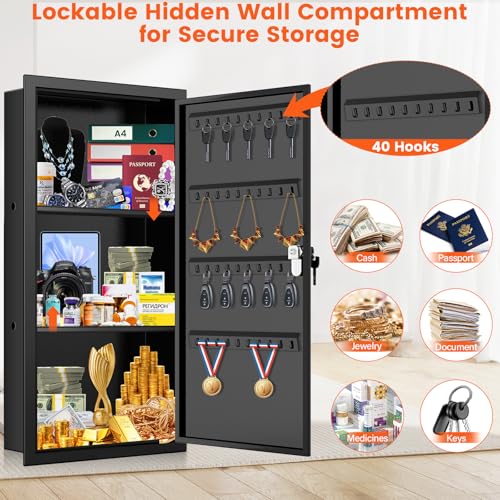 Image of 25.6 inch Tall Wall Safe Between 16 inch Studs | 33% Larger Capacity | In Wall Safe