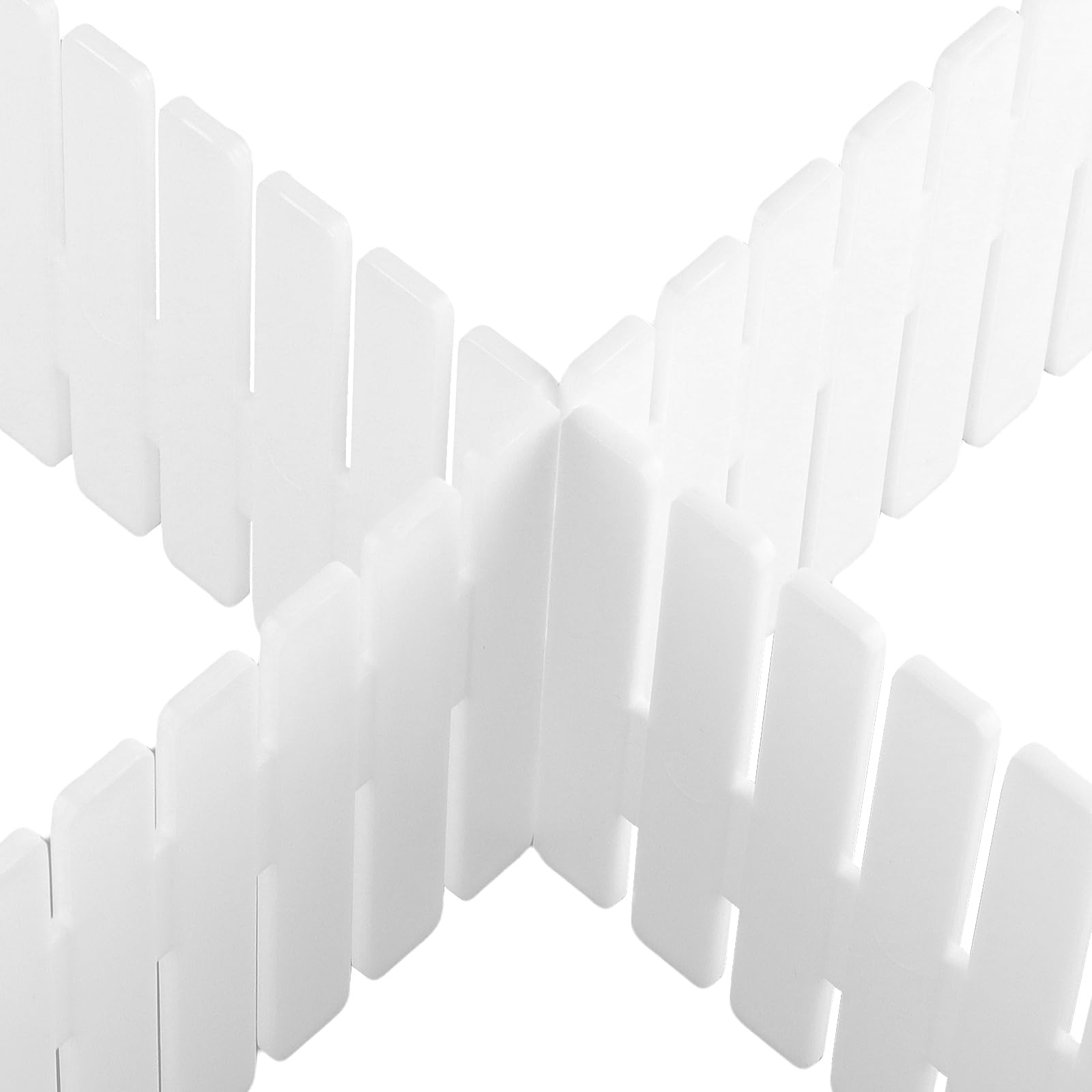 48 divisori per cassetti, bianco, 32 x 7 cm, separatore per cassetti, organizer per cassetti, in plastica, per calze, biancheria intima, cosmetici, camera da letto, ufficio