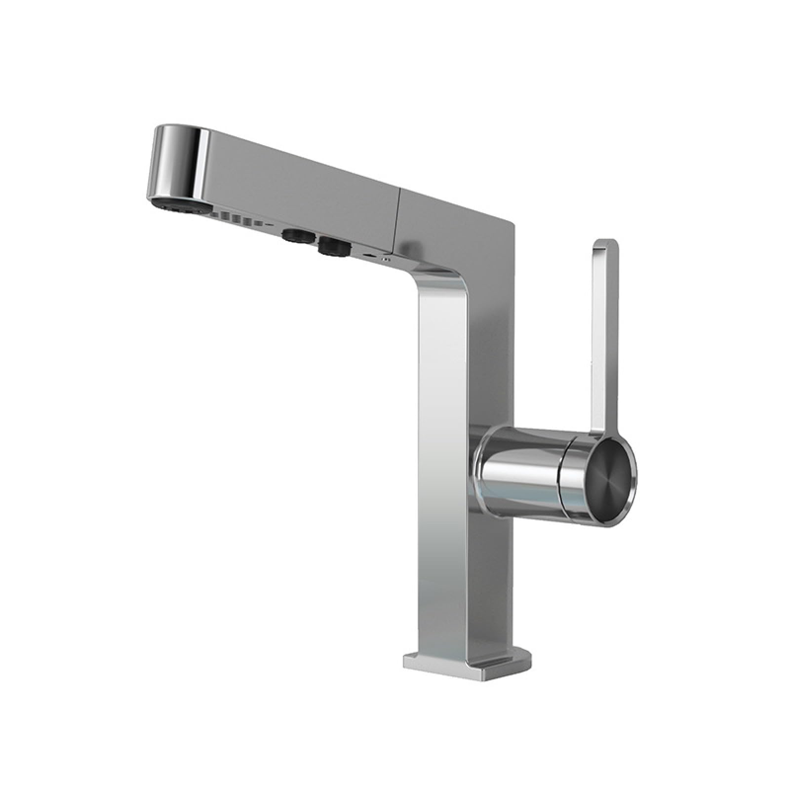 All-Copper Intelligent Pull-Out Digital Hot and Cold Water Faucet, Silver