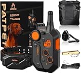 PATPET Dog Training Collar, 1.2 Mile Range 101 Training Levels Dog Shock Collar with Remote Control (15-150 lbs), Waterproof 100% Safe E Collar for Large Breed for Dogs Black with Vivid Orange
