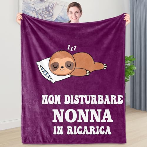 Shoppawhile Regalo Nonna Compleanno Flanella Bradipo Coperta 130 x...