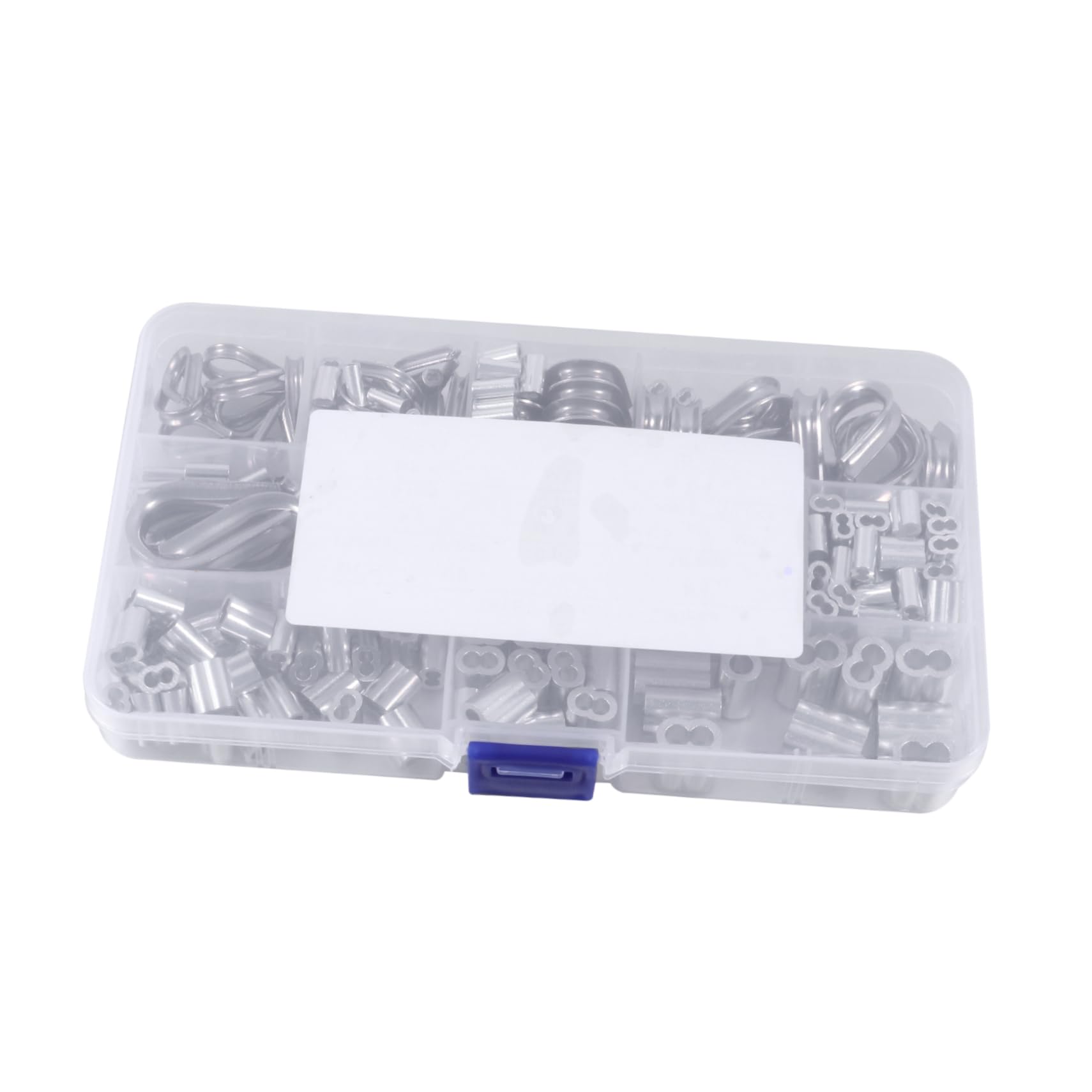 FUNOMOCYA 1 Box 250pcs Heart Ring Crimp Ferrule Tool Double Barrel Ferrule Wire Rope Thimbles Thimble Rigging Steel Thimble Cable Ferrule Wire Crimp Ferrule Silver Stainless Steel