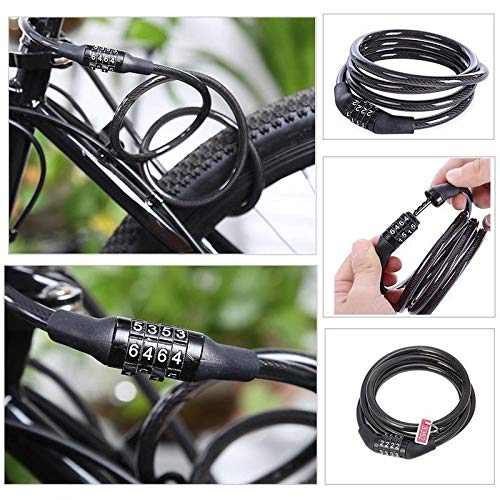 Antivol for vélo à code 4 chiffres et chaîne en câble d'acier