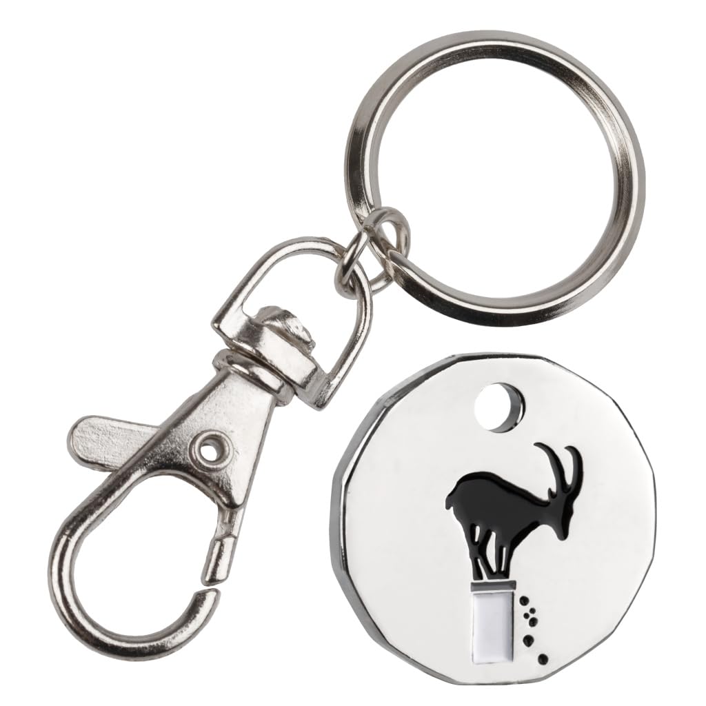 Harts Banksy Balancing Goat urban art Trolley locker Token Keyring New shape,12 sided x 1 unit