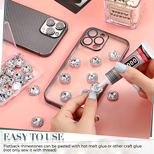 28 Pieces Nail Charms Embellishments Rhinestones Button Nail Charms 14 Mm Sew On Crystal Buttons For Wedding Nail Diy Crafts Clothing Wedding Bouquet Dress Decoration, Silver #TOP6