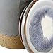 Amazon Brand – Stone & Beam Organic-Shape Stoneware Round Decorative Organizer Box, 6.4 Inch Height, Blue and Gray