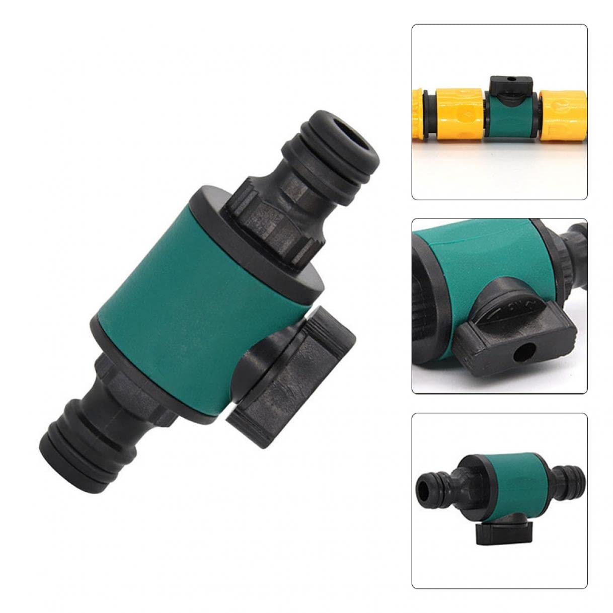HEIBTENY 3 connettori rapidi per tubo da giardino, valvola di intercettazione, tubo dell'acqua, raccordo rapido per regolare o bloccare l' acqua