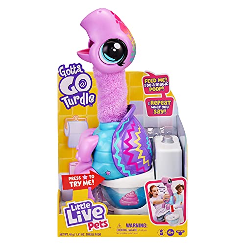 Little Live Pets - Gotta Go Turdle | Interactive Plush Rainbow Turtle That Wiggles, Poops, And Talks. Reusable Food. Batteries Included. For Ages 4+ #TOP1